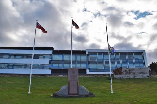 County Flag at half mast