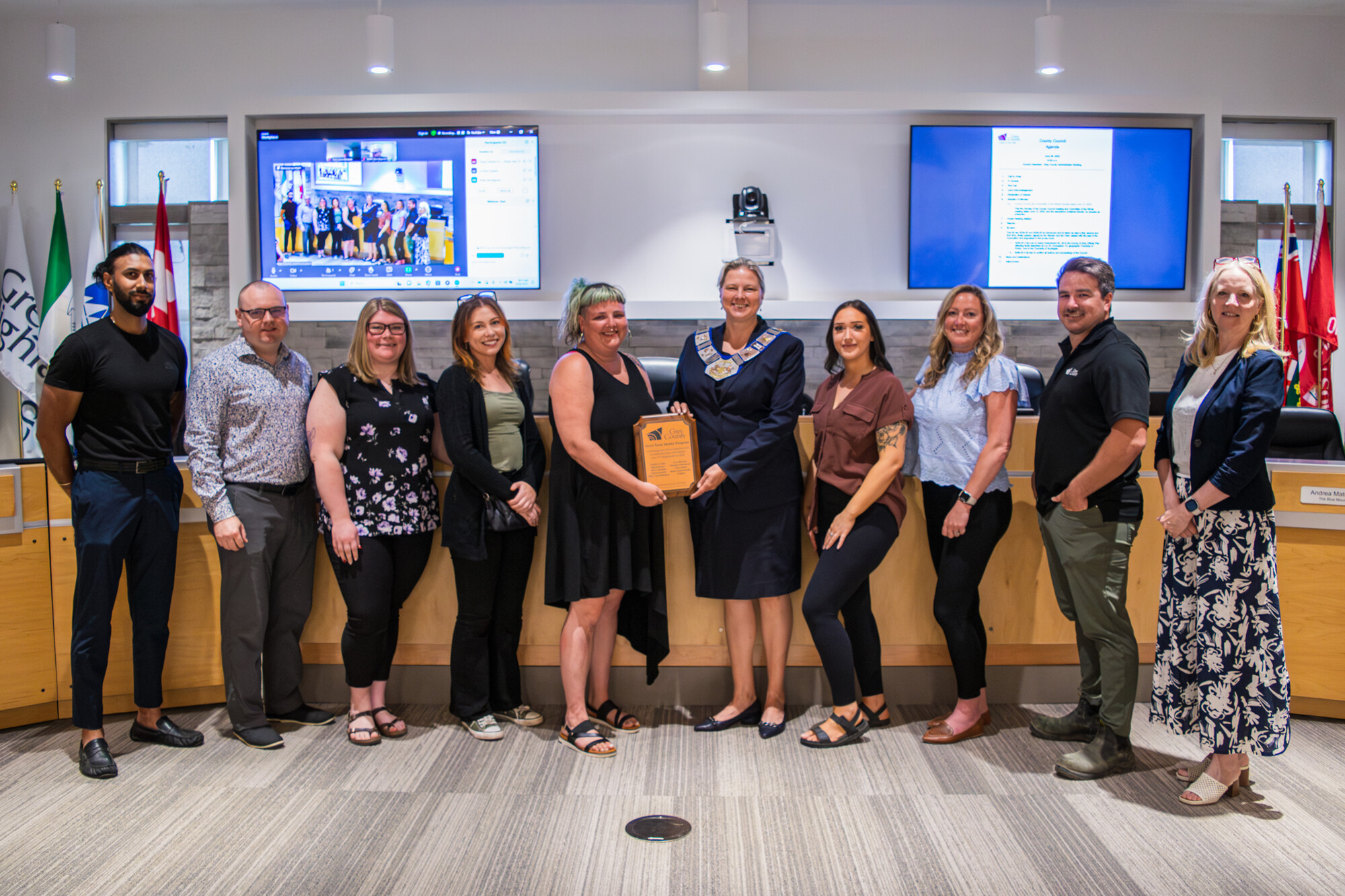 Mark Seetahal, Josh Gibson, Rylee Vanderburgh-Gingras, Martina Williamson, Caitlin Currie, Warden Andrea Mastrosovs, Kiara Brunet, Cheryl Reid, Austin Russell, Anne Marie Shaw