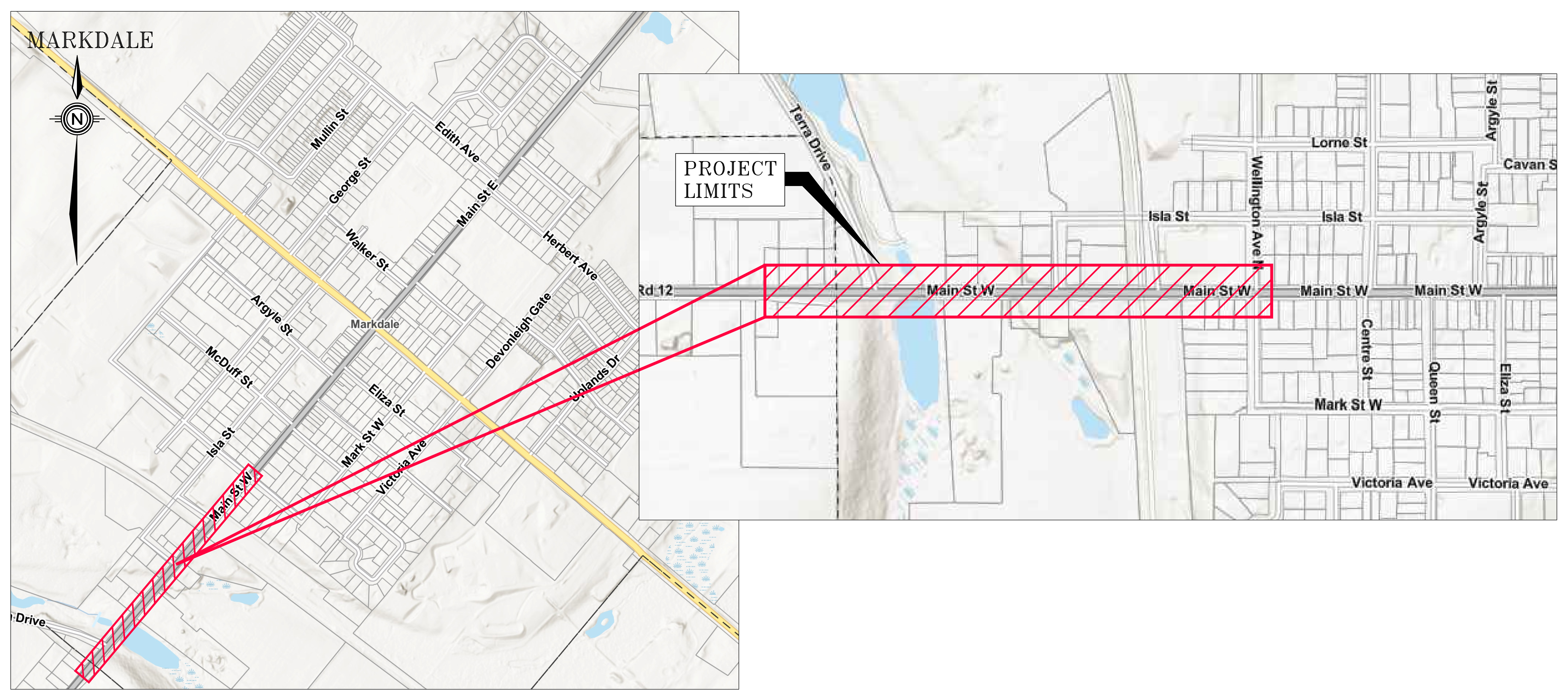 Image for notice showing Grey Road 12 project area outside of Markdale.