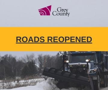 Grey County Roads Reopening December 25