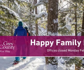 Grey County offices closed Monday February 19 for Family Day