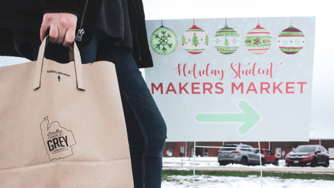 2nd Annual Student Makers Market hosted at Sydenham Campus - Owen Sound. Local youth entrepreneurs selling handmade products.