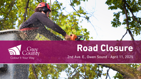 Road closure 2nd Ave. E., Owen Sound April 11, 2025