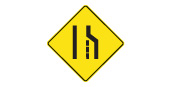 Right Lane ends sign