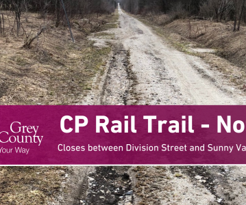 Notice: CP Rail Trail Closed from Division Street to Sunny Valley Road