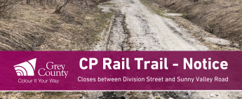 Notice: CP Rail Trail Closed from Division Street to Sunny Valley Road