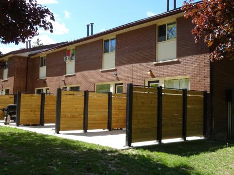 newly renovated back patio and privacy fence