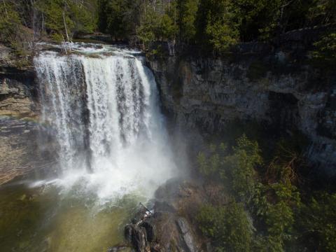 aerial photo of  Inglis Falls