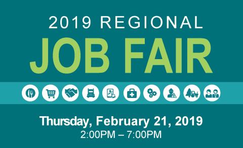 2019 Regional Job Fair - february 21 2:00pm to 7:00pm