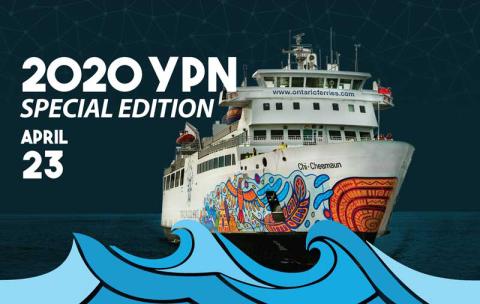 Poster for the 2020 YPN Special Edition aboard the Chi-Cheemaun on April 23