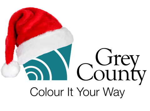 Grey County logo with a Santa hat