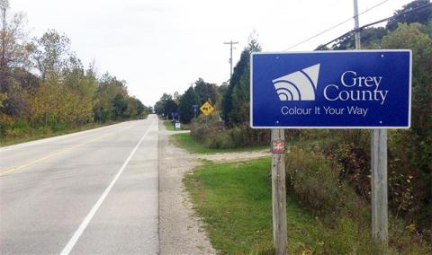 Grey County road sign along Grey Road 1