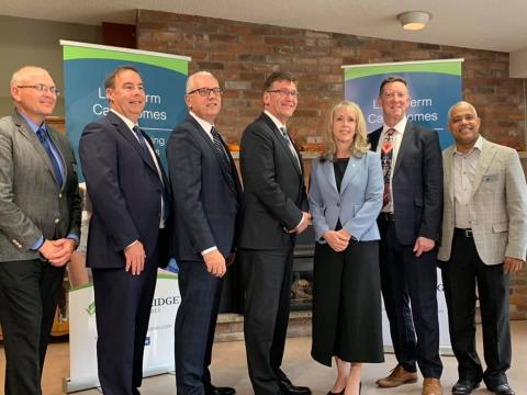 Warden Hicks, Minister of Health Merrilee Fullerton, MPP Bill Walker, Mayor Ian Boddy and other local long-term care delegates