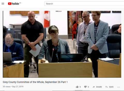 Community Drug and Alcohol Strategy presentation at Grey County Council September 26, 2019