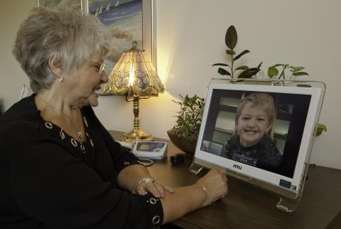 Senior using a Tablet