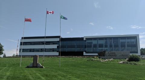 Front view of the Grey County Administration Building after the addition.