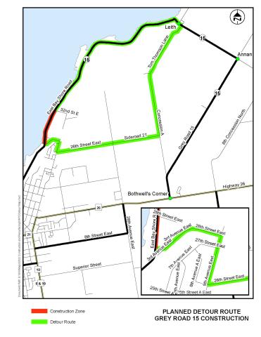 Grey Road 15 Detour Map