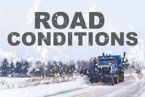 Plow driving in winter conditions