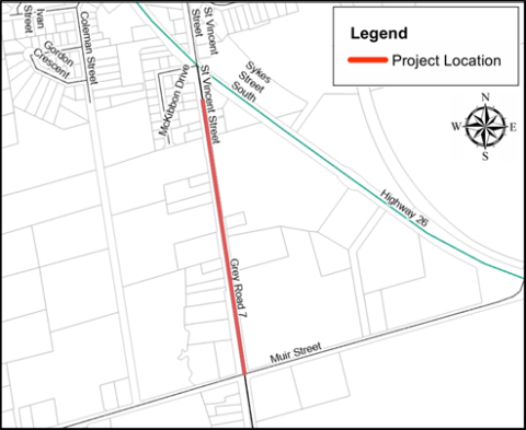 Grey Road 7 Reconstruction Map Detail