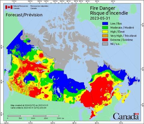 Fire danger map Grey County