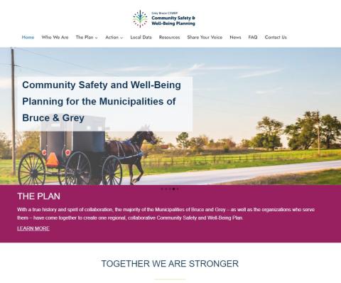 Homepage of the Community Safety and Wellbeing Plan website