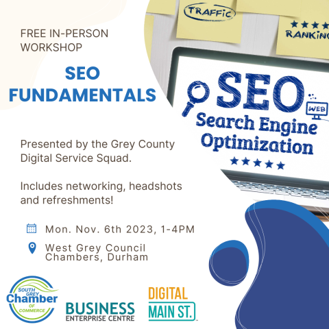 SEO Fundamentals title and sponsor logos