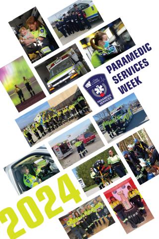 Collage of paramedic services photos