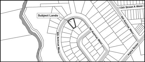 Map showing the location of the property being declared surplus in Owen Sound. 